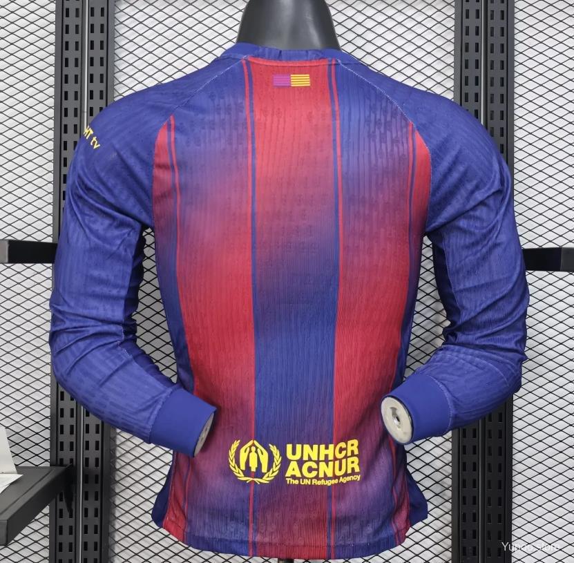 Version 25/26 Barcelona Home Long Sleeve Jersey