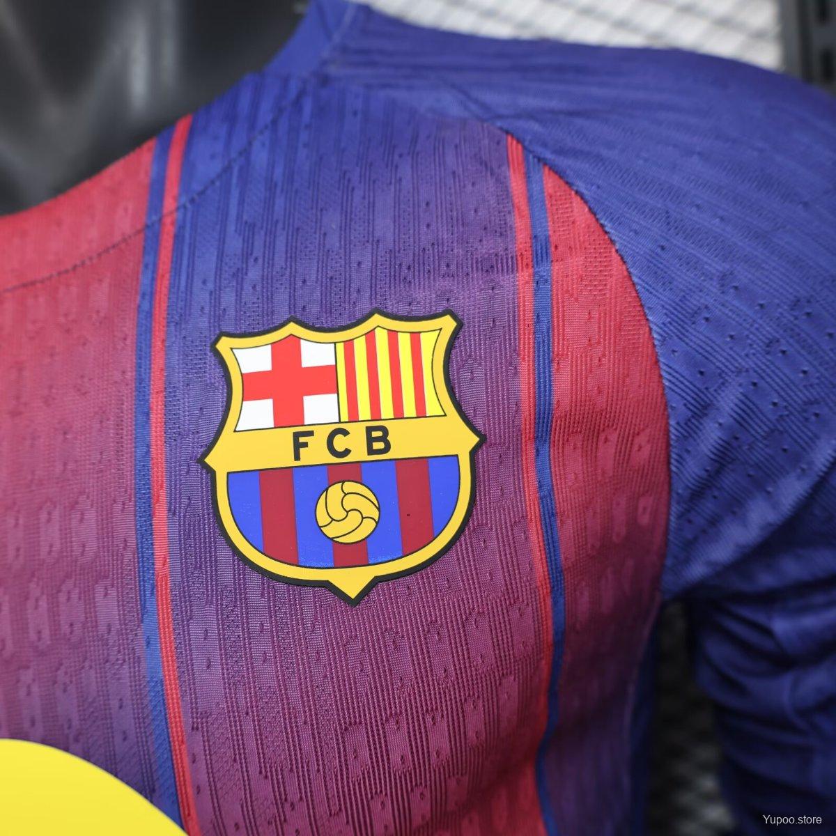 Version 25/26 Barcelona Home Long Sleeve Jersey