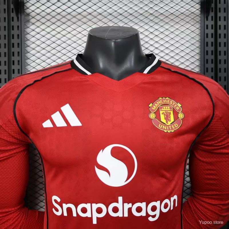 Version 25/26 Manchester United Long Sleeve Home Jersey