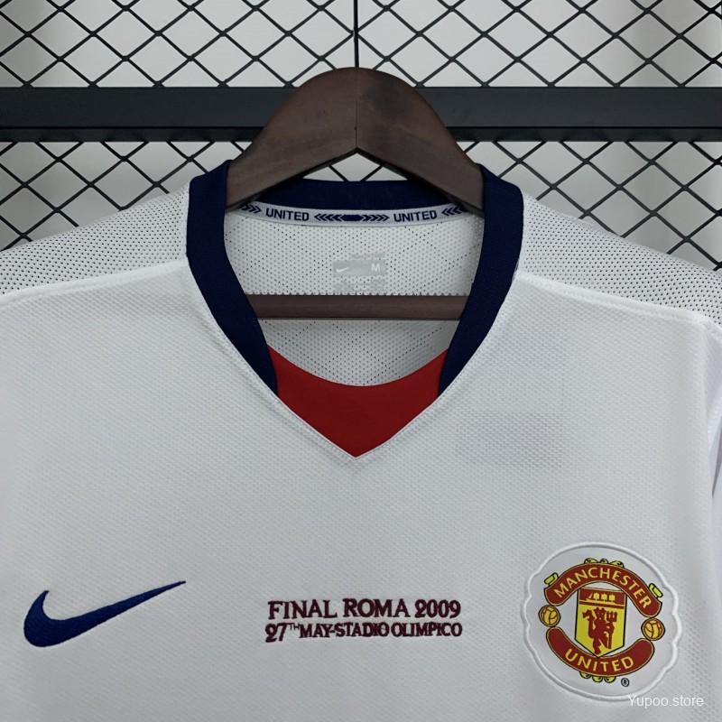 Long Sleeve 08/09 Retro Manchester United Champions League Away Edition Jersey