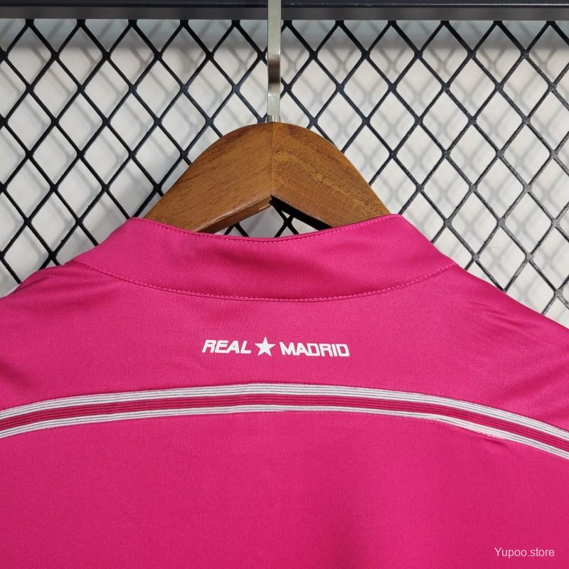 Retro 14-15 Long Sleeve Real Madrid Away Pink Jersey