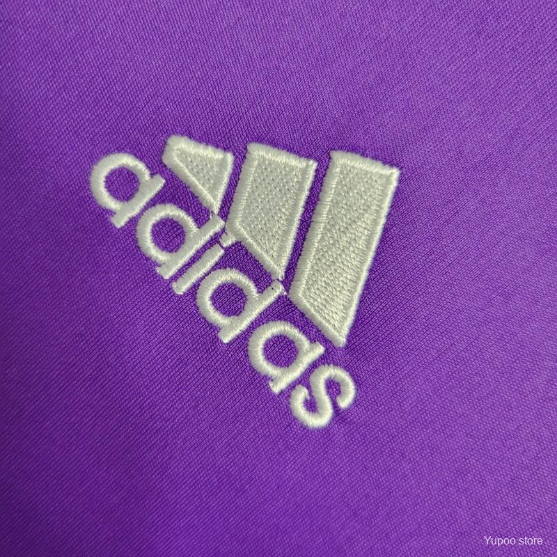 Retro Long Sleeve Real Madrid 17/18 Away Purple Jersey